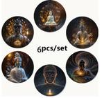 Onderzetters met Boeddha afbeeldingen, Huis en Inrichting, Woonaccessoires | Onderzetters, Ophalen of Verzenden, Nieuw, Glas of Kopje