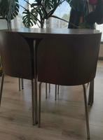 Ikea Fusion eettafel met 4 stoelen/ eetkamerset, Huis en Inrichting, Ophalen of Verzenden, Gebruikt, Mid-century, art deco, 4 tot 6 stoelen