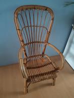 Rieten stoel met kussen, Huis en Inrichting, Stoelen, Ophalen, Bruin, Eén