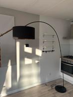 Elegante Booglamp met Zwarte Kap Floor Lamp, Ophalen, Zo goed als nieuw, Metaal, 150 tot 200 cm