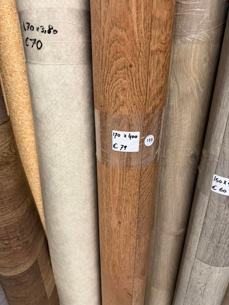 Warm Bruin Eiken Vinyl Restpartij | 1,70x4,00mtr, Huis en Inrichting, Stoffering | Vloerbedekking, Ophalen, Bruin, Nieuw, Minder dan 10 m²