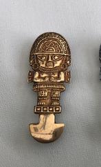 Goud op zilver -  Broche Tumi  - Tevens hanger  - Peru, Ophalen of Verzenden, Zo goed als nieuw, Goud, Zilver