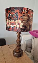 Tafellamp hout met print lampenkap, Ophalen, Hout, Minder dan 50 cm