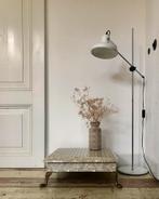 Lage salontafel/bijzettafel parelmoer en messing., Ophalen, 50 tot 100 cm, Vierkant, 50 tot 100 cm