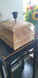 Teakhouten balusterlamp, aura peeperkorn. Groot, Ophalen of Verzenden, Nieuw, Hout, Minder dan 50 cm