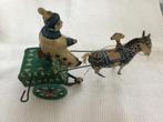 Vintage , clown op paard en wagen, blik, Antiek en Kunst, Antiek | Speelgoed, Ophalen of Verzenden