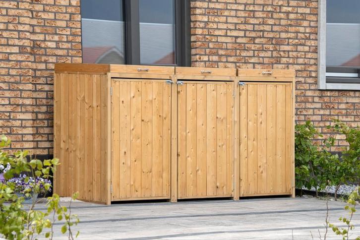 Containerberging Triple – Geïmpregneerd Vurenhout, Tuin en Terras, Bergingen en Tuinkasten, Nieuw, Containerberging, Hout, Ophalen of Verzenden
