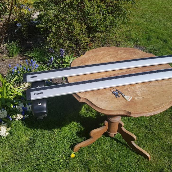 Thule wingbar dakdragers voor Audi A1 3 deurs tm 2018, Auto diversen, Dakdragers, Zo goed als nieuw, Ophalen