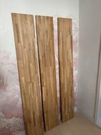 3 geschaafde massief eiken houten planken, Doe-het-zelf en Verbouw, Hout en Planken, Ophalen, 25 tot 50 mm, Eiken, Zo goed als nieuw