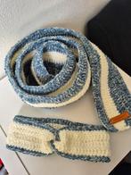 Zelfgehaakte Haarband & Sjaal - IJsblauw/Beige, Kleding | Dames, Mutsen, Sjaals en Handschoenen, Homemade, Ophalen of Verzenden