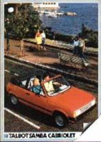 Talbot Samba, 1100 of Horizon brochure/auto folder '80 - '85, Ophalen of Verzenden, Overige merken