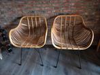 2x rotan stoelen, Huis en Inrichting, Stoelen, Ophalen of Verzenden, Zo goed als nieuw, Bruin, Twee