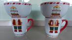 2 identieke mokken & schalen, Diversen, Kerst, Ophalen of Verzenden, Nieuw