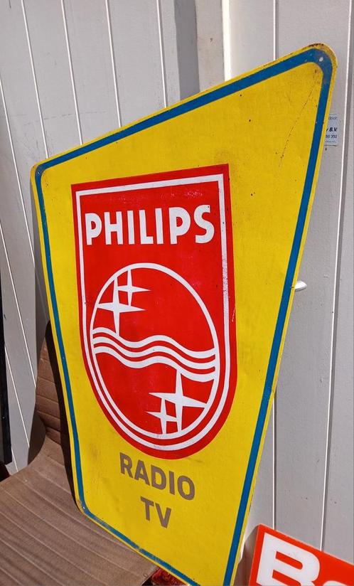 Philips reclamebord radio en tv, Verzamelen, Merken en Reclamevoorwerpen, Gebruikt, Reclamebord, Ophalen of Verzenden