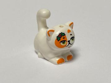  Nieuwe Lego grote witte kat /cat zittend met hulsttakje beschikbaar voor biedingen