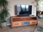 TV meubel grenen metaal, Ophalen, 100 tot 150 cm, Zo goed als nieuw, Minder dan 100 cm