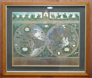 Blue wall map 50 x 60 cm Blaeu-muurkaart Wereldkaart beschikbaar voor biedingen