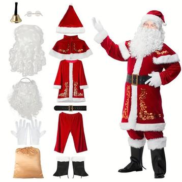 Compleet Luxe Kerstman Kostuum - 12 Delig beschikbaar voor biedingen