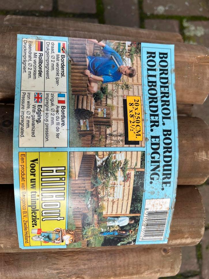 Houten Borderrol - 20x250 cm, Tuin en Terras, Bielzen en Borders, Gebruikt, Border, Hout, Minder dan 25 cm, 200 cm of meer, Ophalen