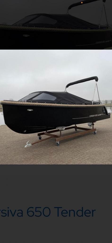 Sloep Corsiva 650 tender 100 PK 2023, Watersport en Boten, Sloepen, Zo goed als nieuw, 6 meter of meer, Buitenboordmotor, Benzine