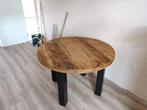 Leen Bakker Mangohouten tafel incl. stoelen 78150, Huis en Inrichting, Tafels | Eettafels, 100 tot 150 cm, Rond, Vier personen