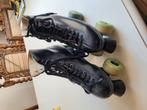 Mooie zwarte leren rolschaatsen maat 39, Ophalen of Verzenden, Zo goed als nieuw, Inline skates 4 wielen, Overige merken