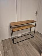 Industriële Sidetable Mango Hout & Zwart Metaal, Huis en Inrichting, Tafels | Sidetables, Ophalen, 100 tot 150 cm, Zo goed als nieuw