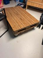 Industriele Salontafel van pallets op wielen, Ophalen, Zo goed als nieuw, Minder dan 180 cm, Planken