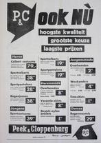 4 vintage advertenties reclames Peek en Cloppenburg 1957 P&C, Reclamebord, Gebruikt, Ophalen