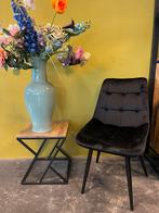 Leuke velvet stoel in 3 kleuren bruin zwart groen, Huis en Inrichting, Stoelen, Overige kleuren, Stof, Nieuw, Sfeervol