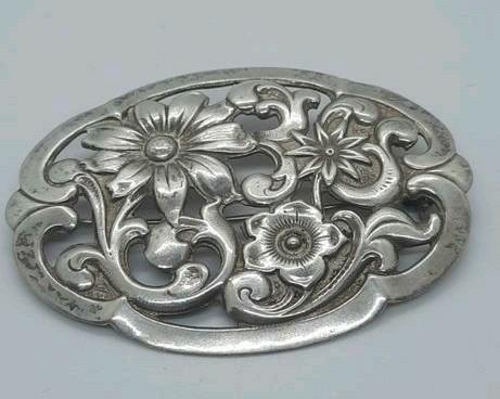 Zilveren Art Deco Broche - Jaren '20 Alex Meijer, Sieraden, Tassen en Uiterlijk, Broches, Gebruikt, Zilver, Zilver, 4 tot 7 cm