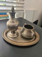 Tinnen melk en suikerset, Antiek en Kunst, Antiek | Tin, Ophalen of Verzenden