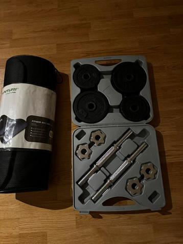 Domyos Fitness halter set met mat voot oefeningen beschikbaar voor biedingen