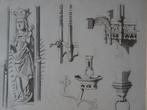 Prent middeleeuwse kandelaars en Mariabeeld Frans Buffa 1860, Verzenden