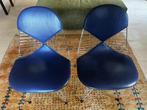 Eames wire chair 2 st DKR2 blauw leer, Huis en Inrichting, Stoelen, Ophalen, Gebruikt, Twee, Blauw