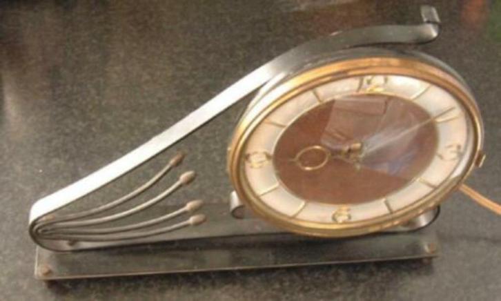 Klok Schoorsteenklok Junghans Elektrisch Vintage Retro, Huis en Inrichting, Woonaccessoires | Klokken, Zo goed als nieuw, Wekker of Tafelklok