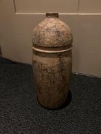 Houten Nepalese wabi sabi kruik met deksel, Huis en Inrichting, Woonaccessoires | Vazen, Overige materialen, Overige kleuren, Ophalen of Verzenden