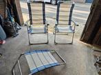 2x camping stoel met voetenbank, Tuin en Terras, Tuinstoelen, Ophalen, Zo goed als nieuw