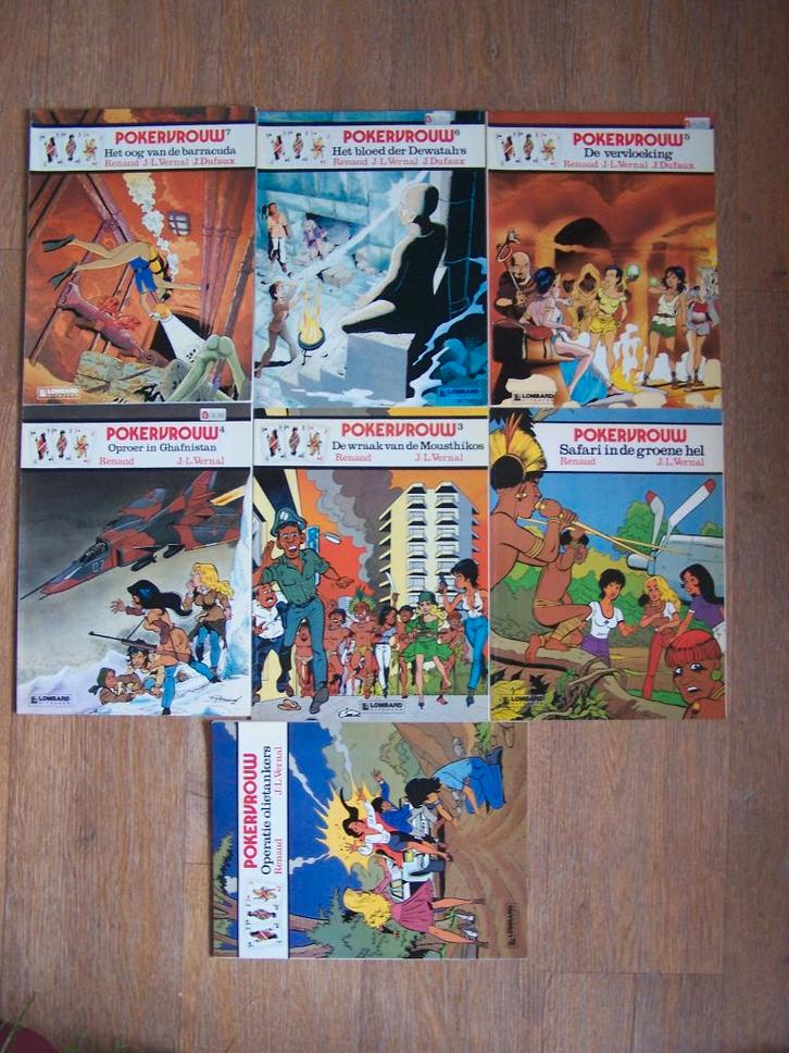 Pokervrouw serie deel 1 t/m 7 in sc., Boeken, Stripboeken, Zo goed als nieuw, Meerdere stripboeken, Ophalen of Verzenden