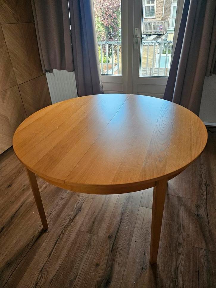 Uitschuifbare houten eettafel met tussenstukken, Huis en Inrichting, Tafels | Eettafels, Gebruikt, 100 tot 150 cm, 200 cm of meer