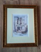Ingelijste litho van Petra, Jordanië - David Roberts, Antiek en Kunst, Ophalen of Verzenden