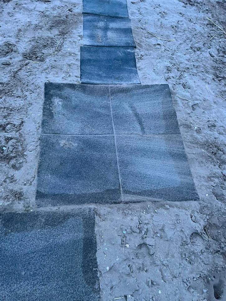 Rubberen matte, speelmatten, Tuin en Terras, Tegels en Klinkers, Gebruikt, Overige typen, Rubber, Ophalen