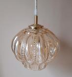 Vintage hanglamp amberkleur | Frosted glas | Jaren 60 lamp, Ophalen of Verzenden, Glas, Minder dan 50 cm