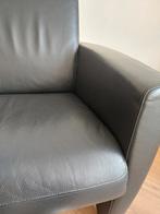 te koop  zwart leren bankje, Ophalen, Gebruikt, Minder dan 75 cm, Tweepersoons