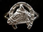 Zilveren 925 zilver ring van paard met hoefijzer maat 18.25, 18 tot 19, Verzenden, Nieuw, Dame