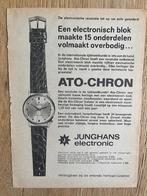 Junghans lectronic Ato-Chron horloge originele advertentie, Overige typen, Gebruikt, Ophalen of Verzenden