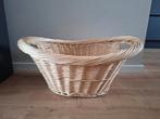 Grote beige rieten rotan mand, Ophalen of Verzenden, Rond, Riet, Mand