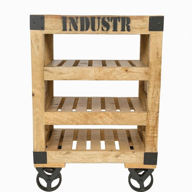 Crosskastje op Wielen, Huis en Inrichting, Tafels | Sidetables, Nieuw, 25 tot 50 cm, 50 tot 100 cm, Rechthoekig, Overige materialen