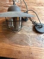 Vintage Scheepslamp Hanglamp, Ophalen, Gebruikt, Glas, Minder dan 50 cm