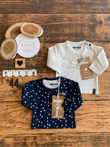 Baby girl 2x dirkje shirtje blauw wit maat 44 beschikbaar voor biedingen